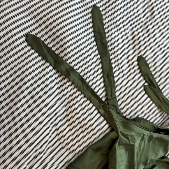 Petal & Pup Olive One-Shoulder Satin Evening Dress - Picture 10 of 16